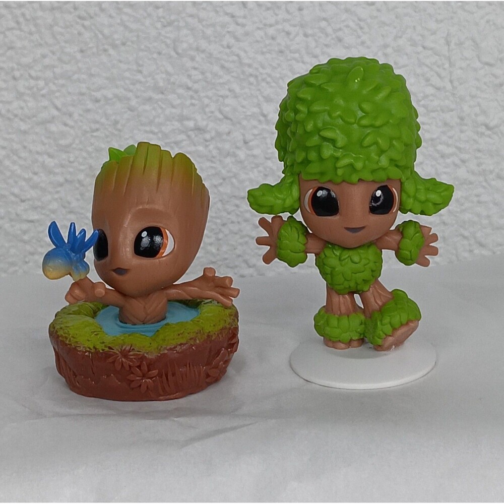 Marvel I Am Groot Bath Time Groot & Poodle Groot Mini Figures Cake Toppers